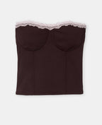 Top bustier façon corset avec dentelle