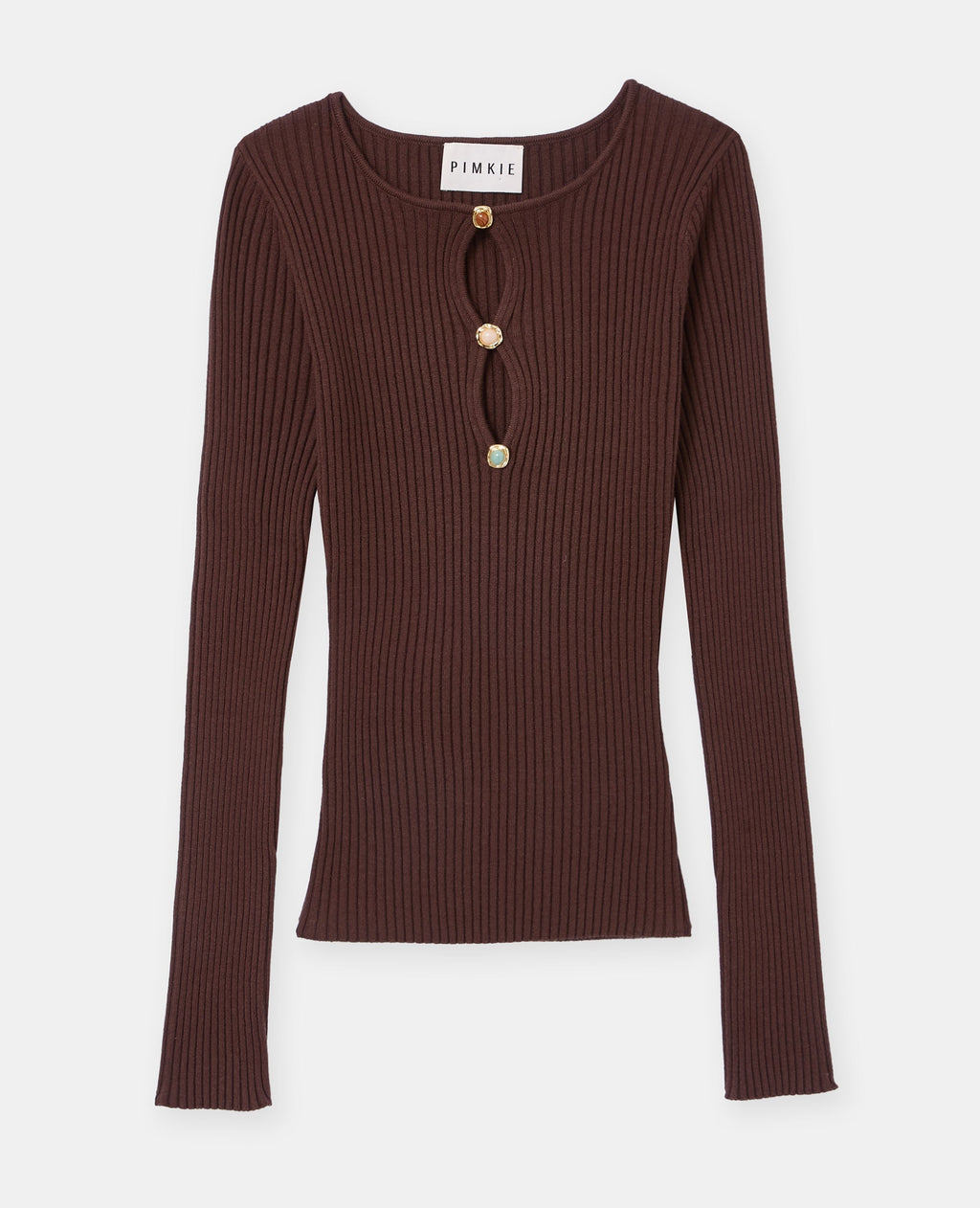 Pull fin maille côtelée avec boutons fantaisie