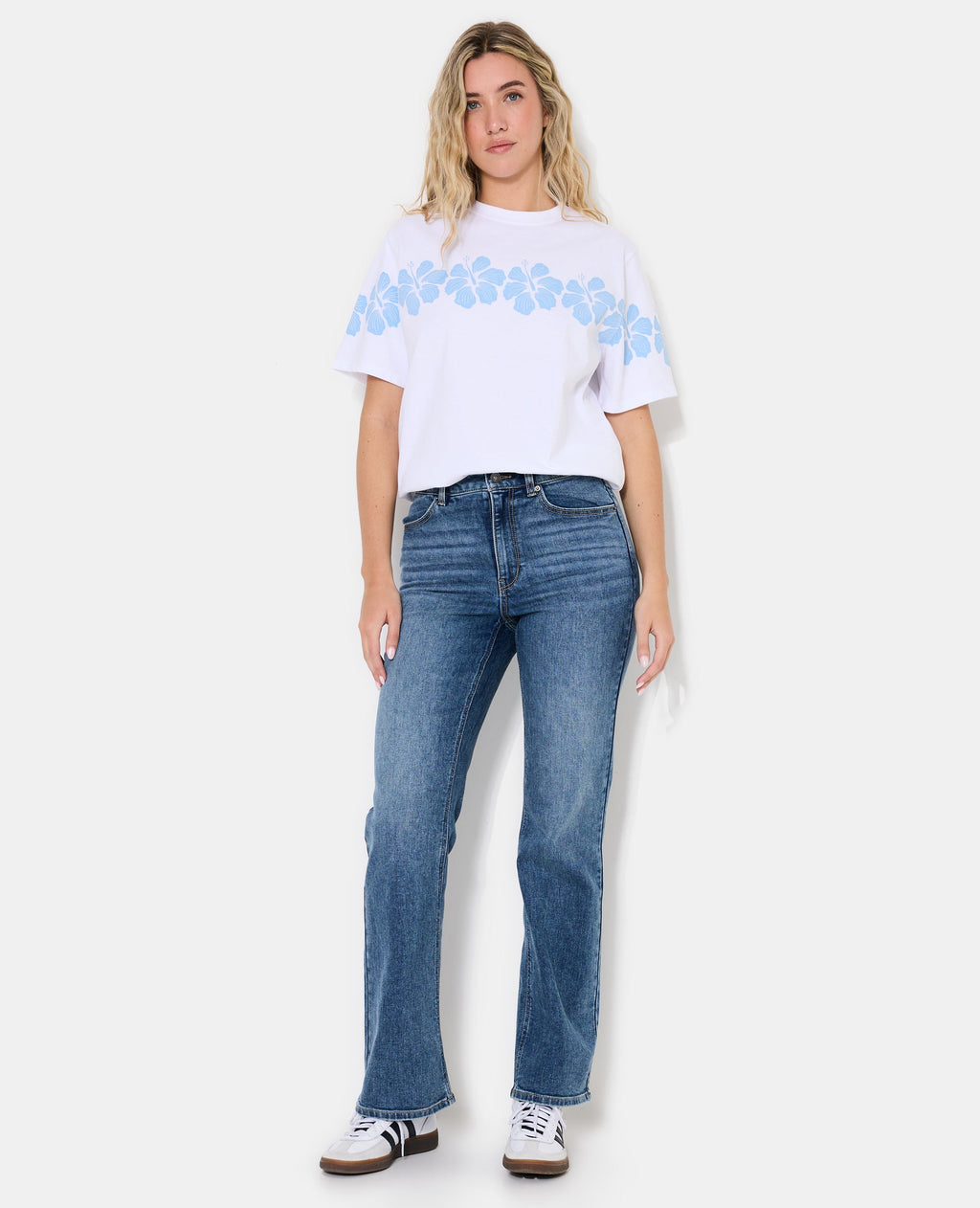 T-shirt oversize avec print fleurs hawaï devant et dos