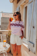T-shirt oversize avec print fleurs hawaï devant et dos