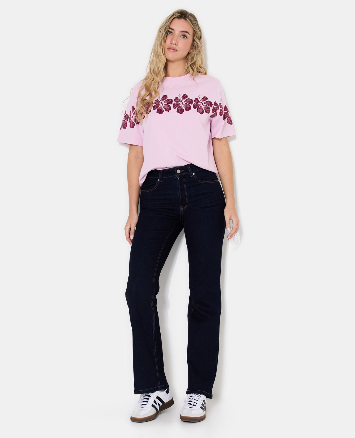T-shirt oversize avec print fleurs hawaï devant et dos