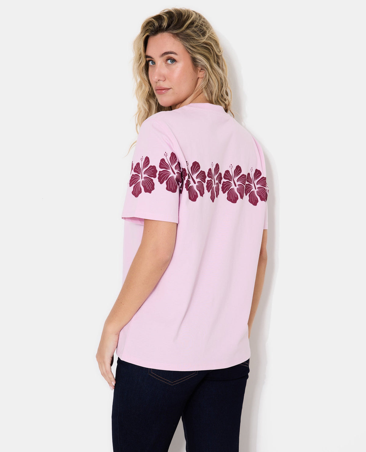 T-shirt oversize avec print fleurs hawaï devant et dos