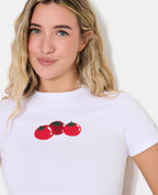 T-shirt ajusté avec print tomates devant