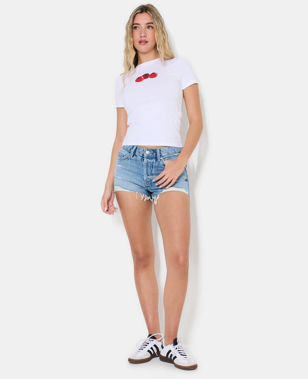 T-shirt ajusté avec print tomates devant