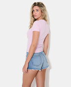 T-shirt ajusté avec print fleurs devant