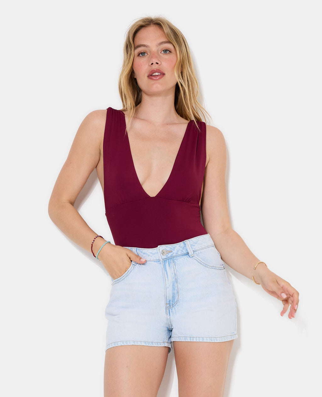 Body sans manches avec décolleté V