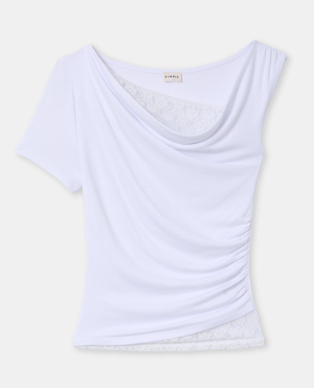 T-shirt asymétrique avec dentelle