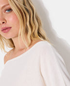 Pull fin et asymétrique manches courtes