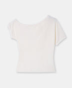 Pull fin et asymétrique manches courtes