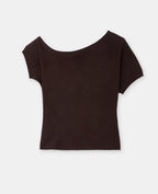 Pull fin et asymétrique manches courtes