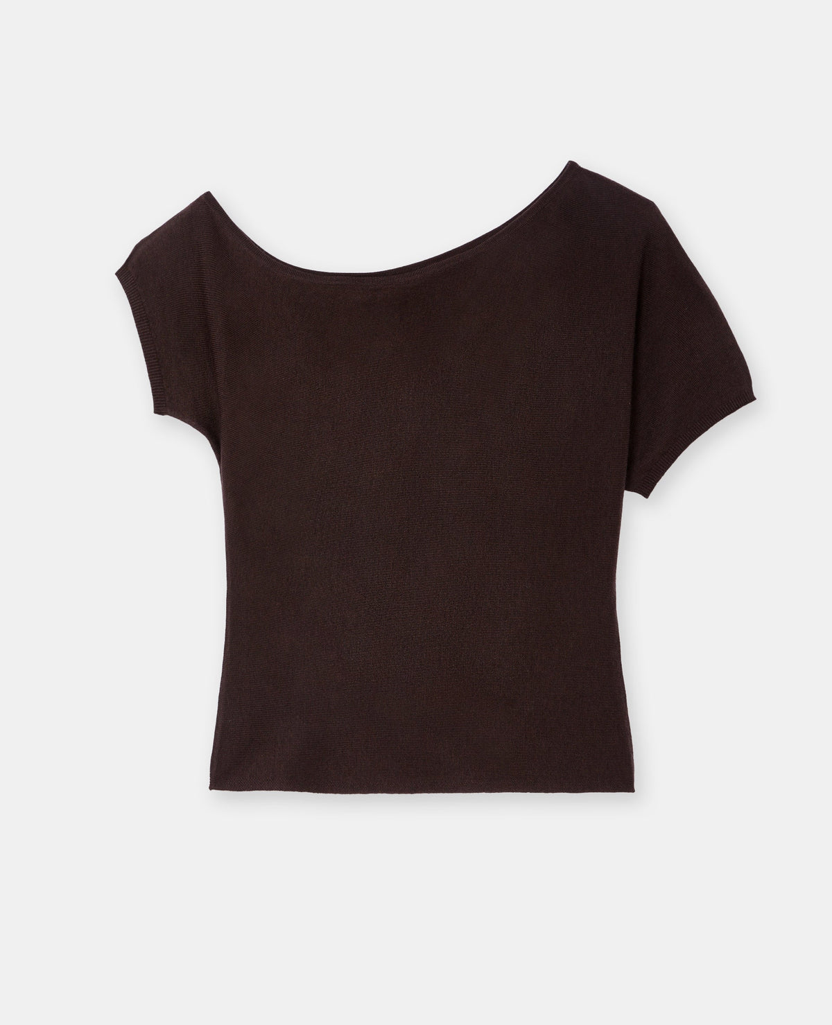 Pull fin et asymétrique manches courtes
