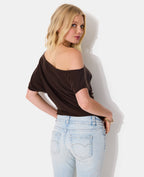Pull fin et asymétrique manches courtes