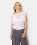 Top en dentelle emmanchures larges