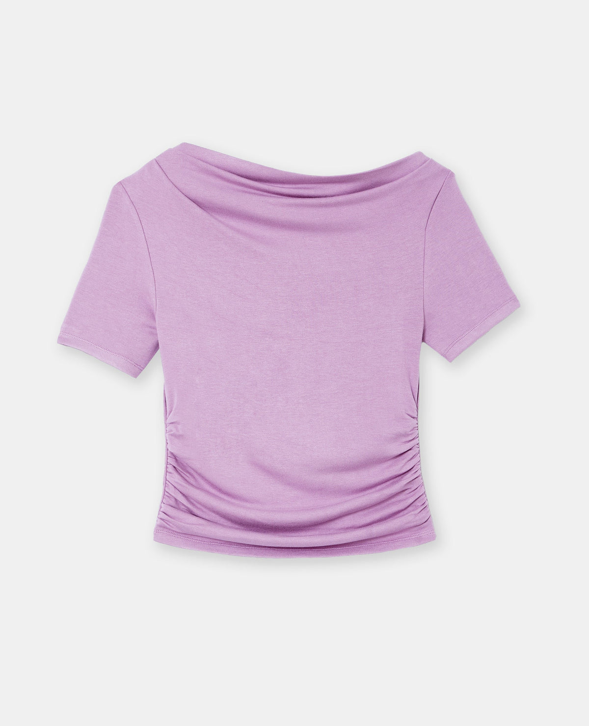T-shirt encolure asymétrique et drapée