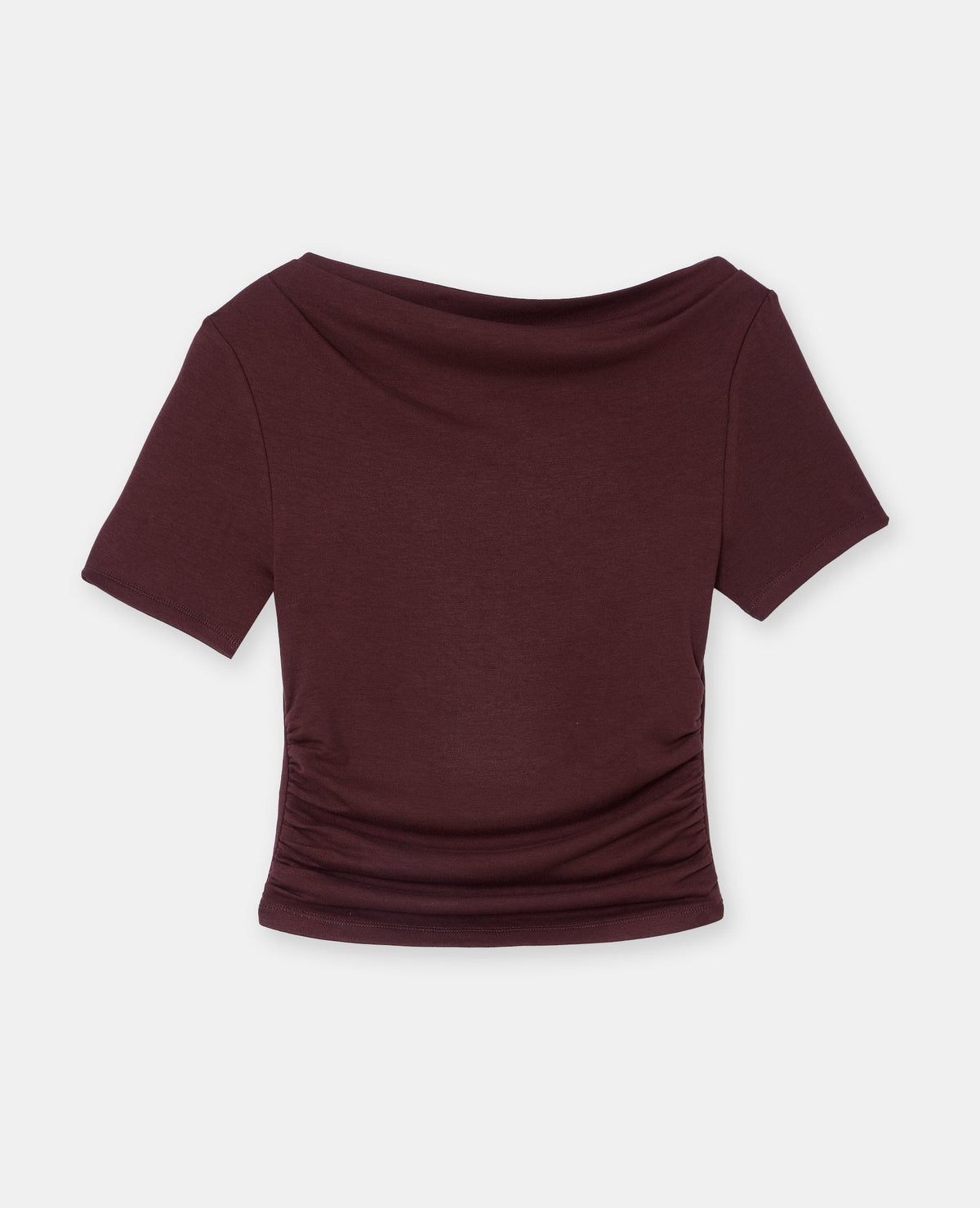 T-shirt encolure asymétrique et drapée