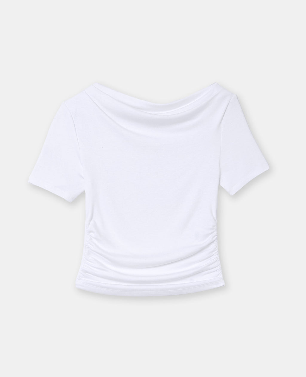 T-shirt encolure asymétrique et drapée