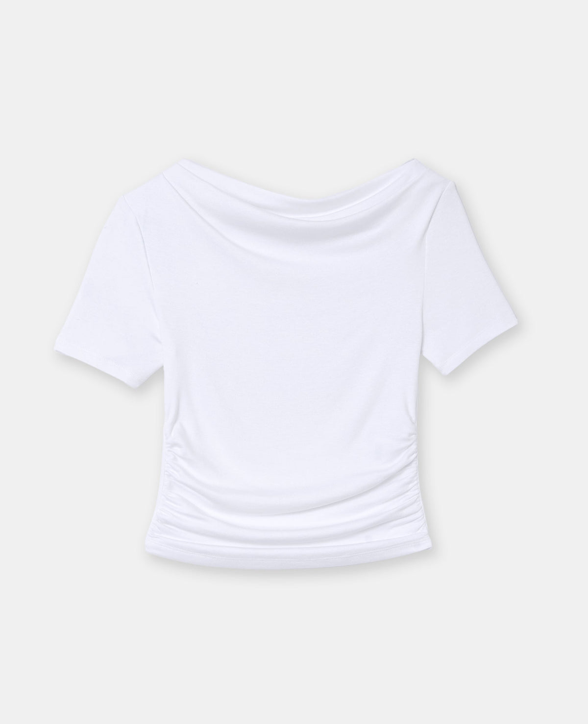 T-shirt encolure asymétrique et drapée