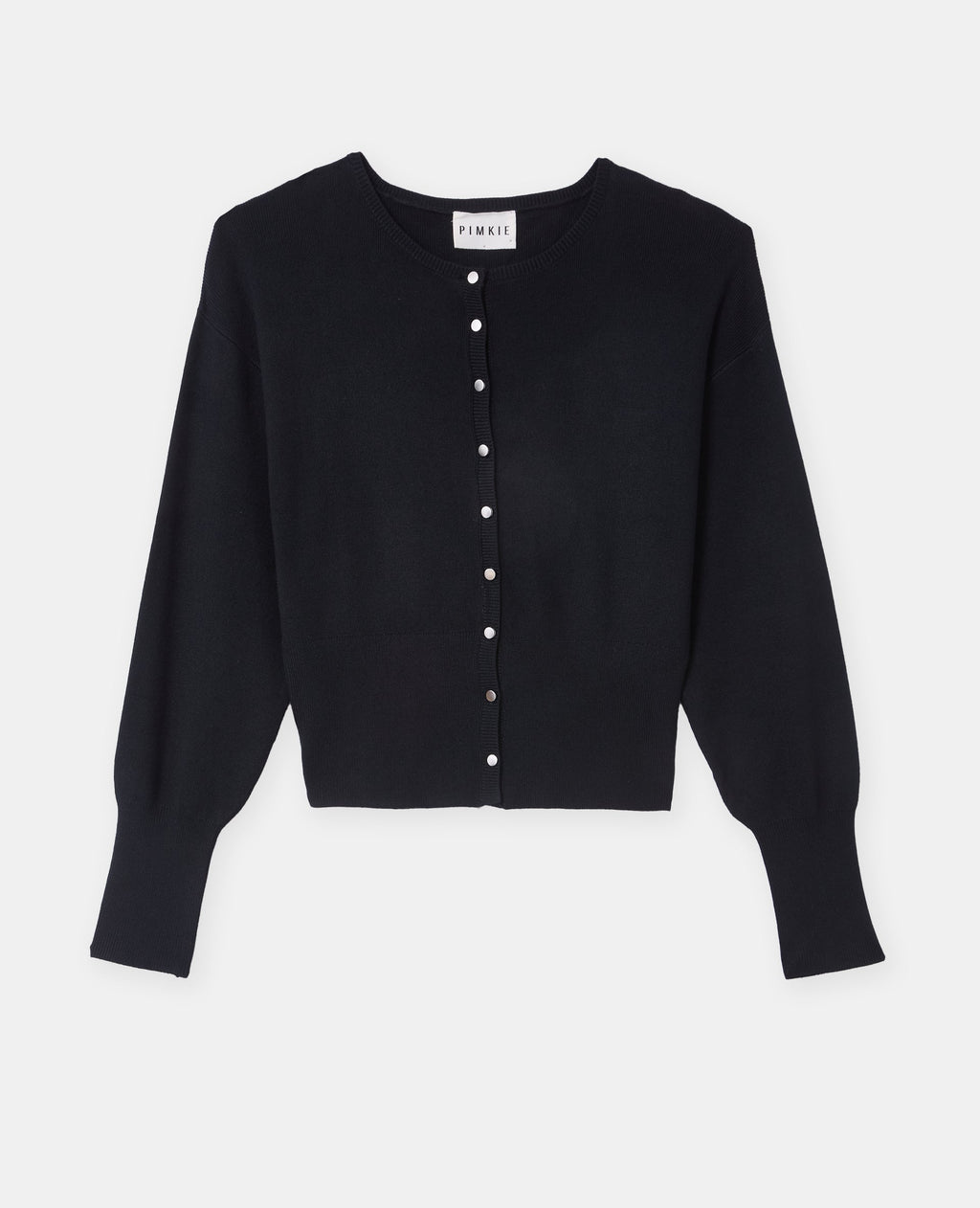 Gilet col rond maille fine avec petits boutons