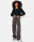 Gilet col rond maille fine avec petits boutons