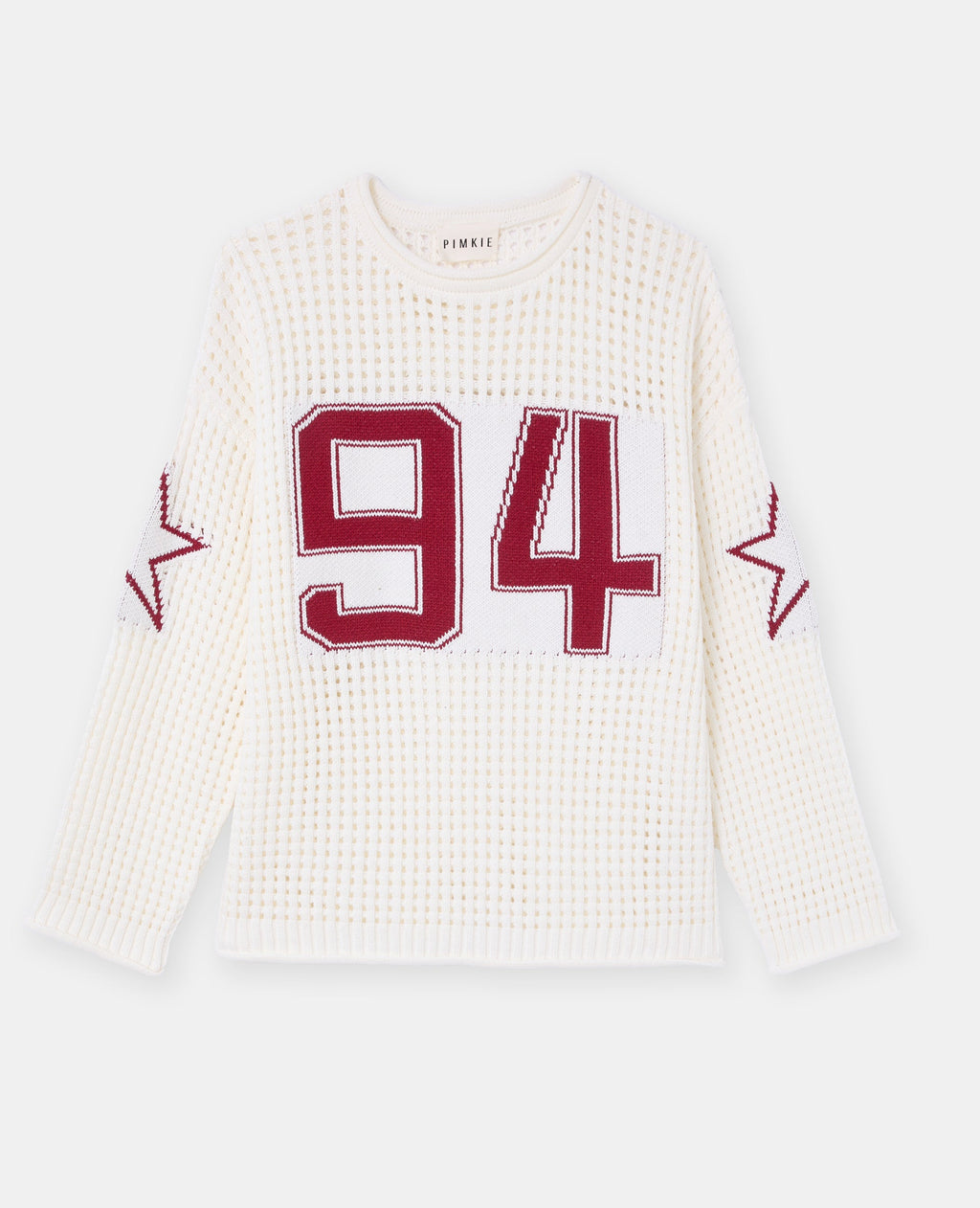 Pull oversize en maille ajourée avec numéro 94