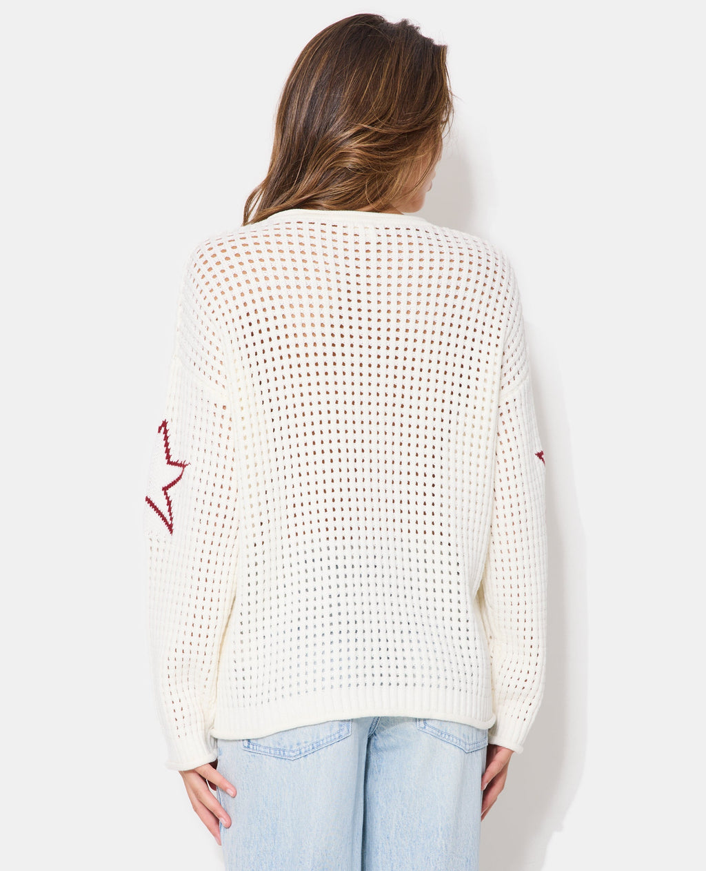Pull oversize en maille ajourée avec numéro 94