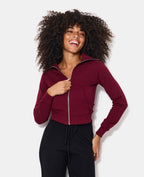 Sweat cintré zippé avec col montant