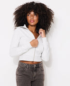 Sweat cintré zippé avec col montant