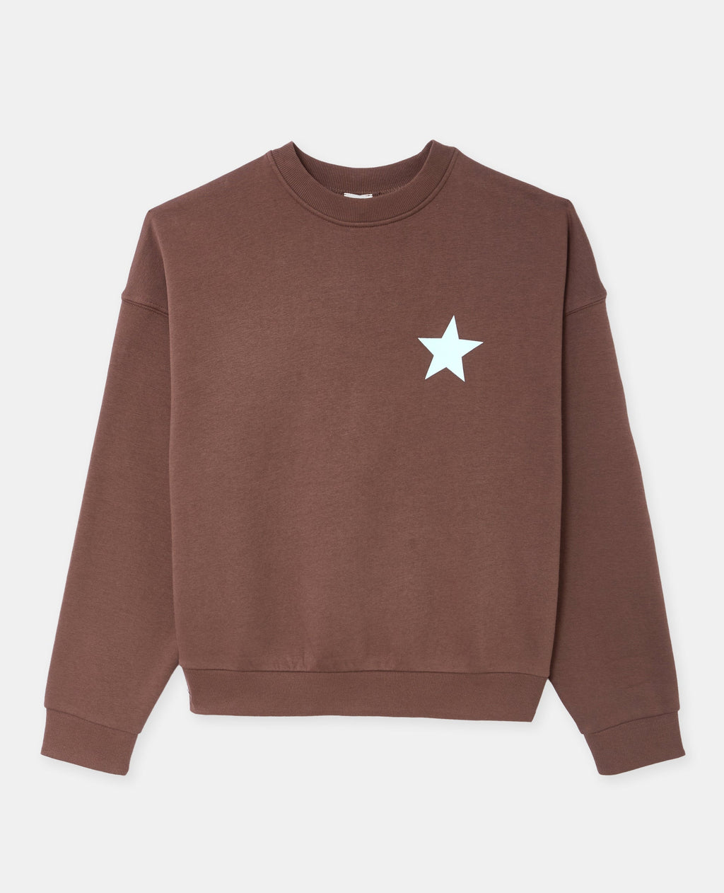 Sweat col rond avec print étoile et broderies dos