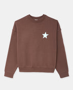 Sweat col rond avec print étoile et broderies dos
