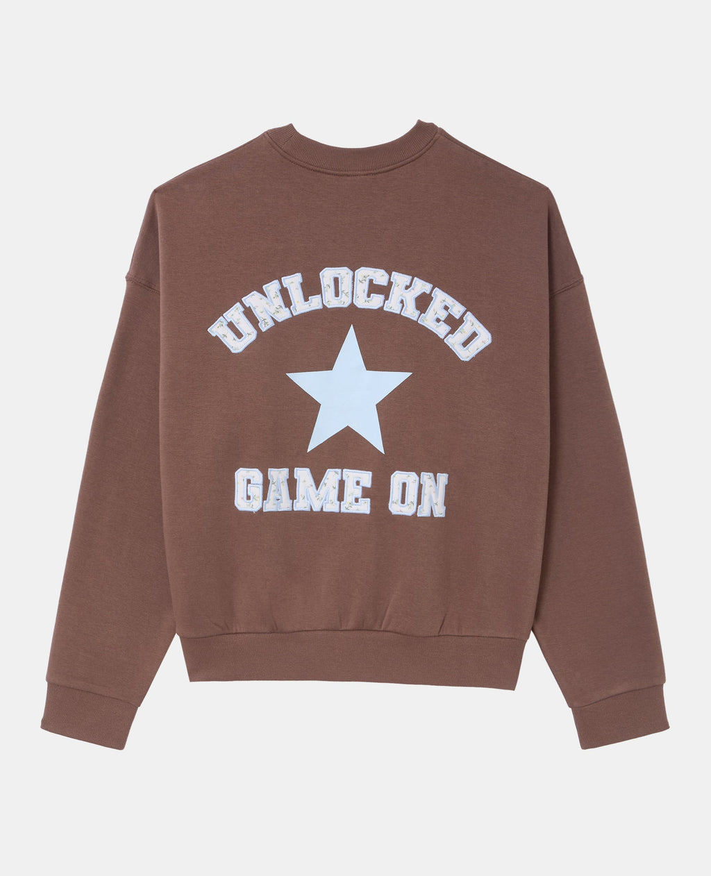 Sweat col rond avec print étoile et broderies dos