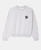 Sweat col rond avec print étoile et broderies dos