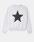 Sweat col rond avec print étoile et broderies dos