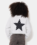 Sweat col rond avec print étoile et broderies dos