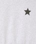 Sweat col rond avec print étoile et broderies dos
