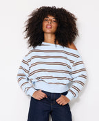 Sweat asymétrique rayé col danseuse