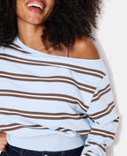 Sweat asymétrique rayé col danseuse