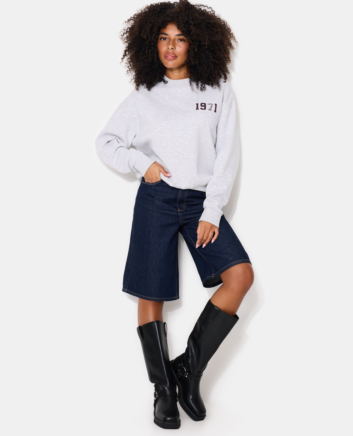 Sweat oversize avec prints et broderies