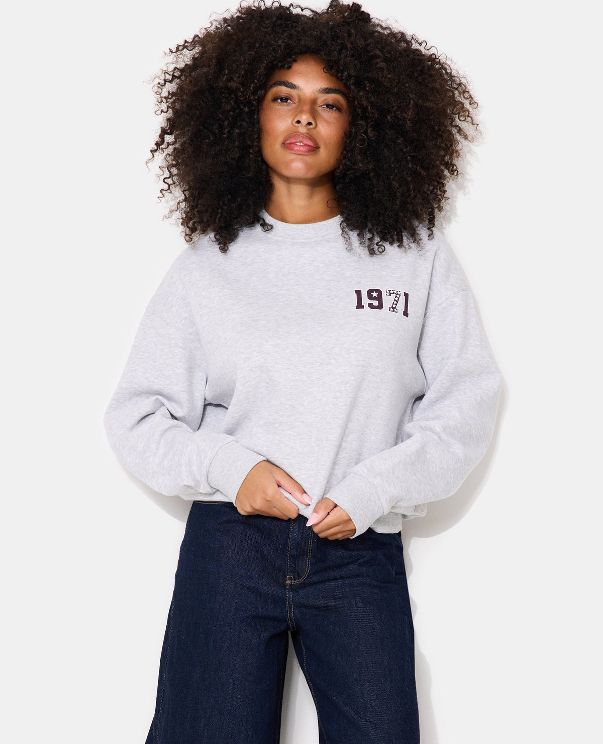 Sweat oversize avec prints et broderies