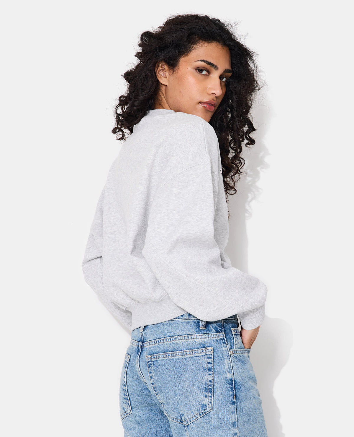 Sweat molleton col rond avec print étoile léopard