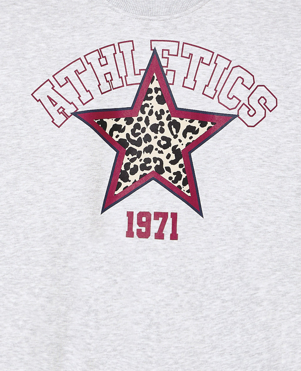 Sweat molleton col rond avec print étoile léopard