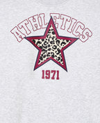 Sweat molleton col rond avec print étoile léopard