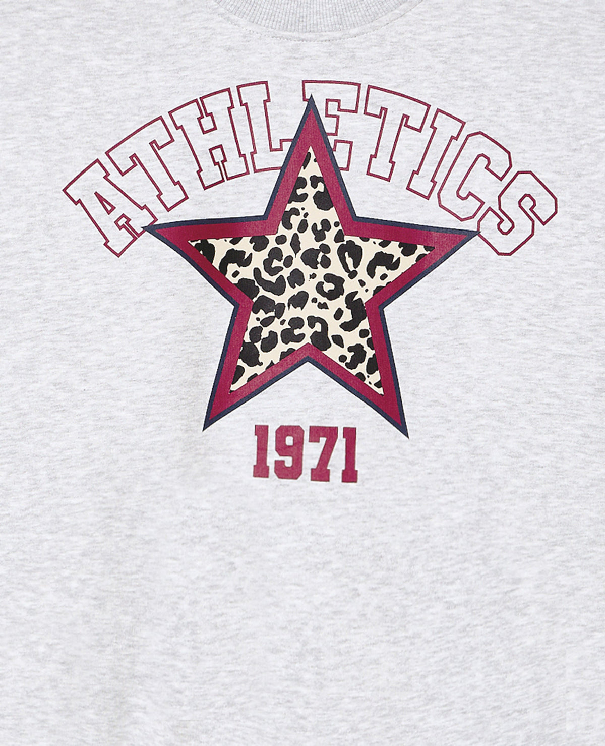 Sweat molleton col rond avec print étoile léopard