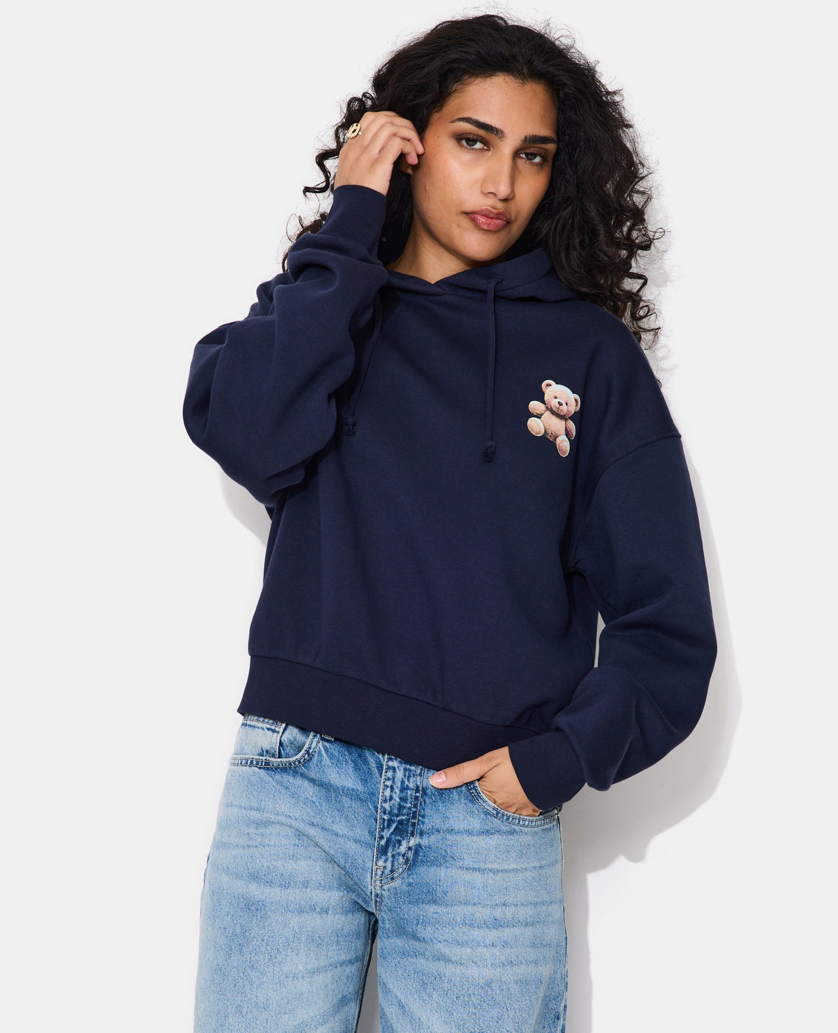 Sweat molleton capuche avec prints ourson