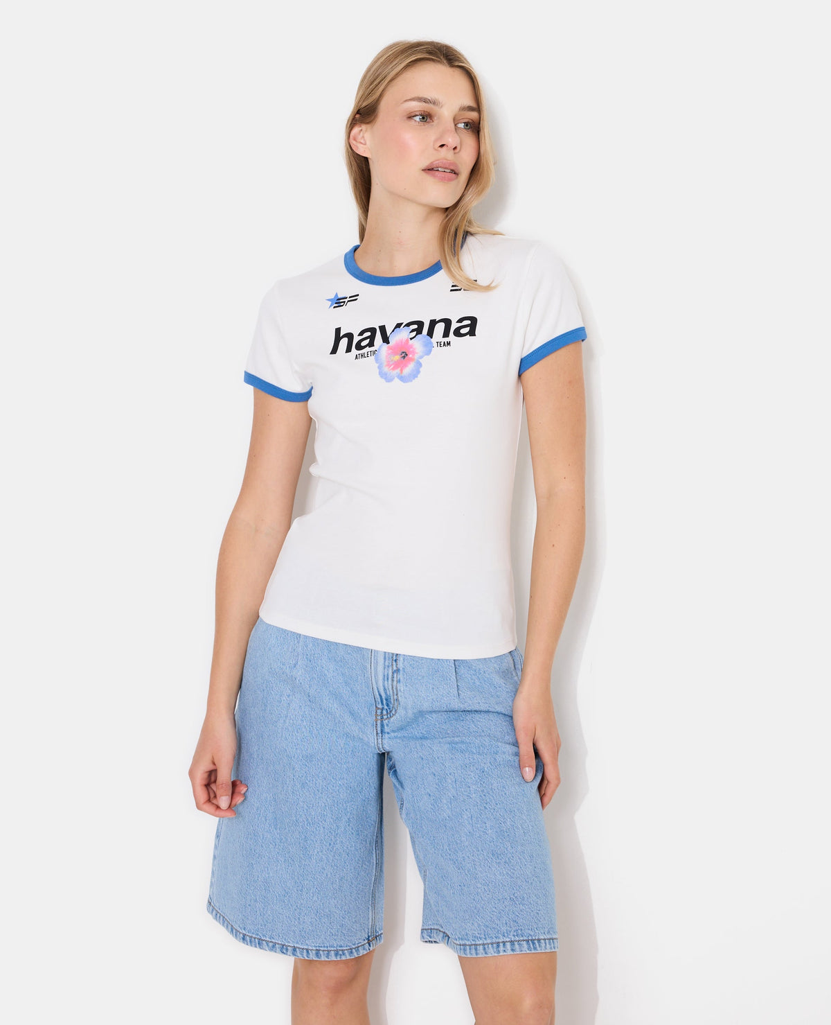 T-shirt ajusté avec print HAVANA + fleur