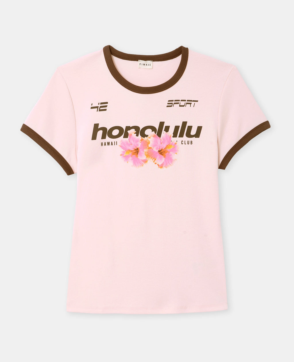 T-shirt ajusté avec print HONOLULU + fleurs