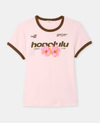 T-shirt ajusté avec print HONOLULU + fleurs