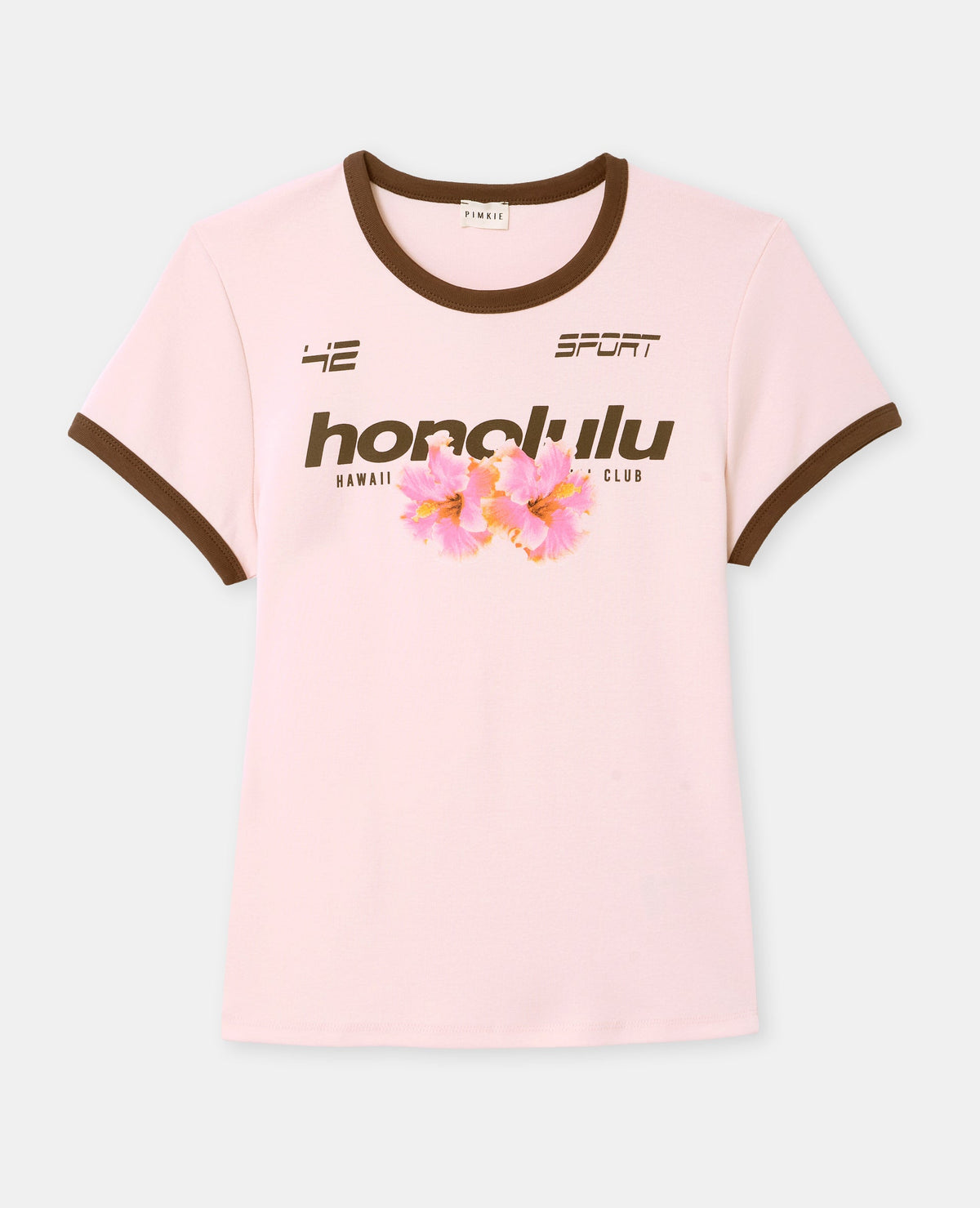 T-shirt ajusté avec print HONOLULU + fleurs