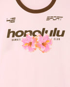 T-shirt ajusté avec print HONOLULU + fleurs