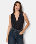 Body sans manches en voile avec strass