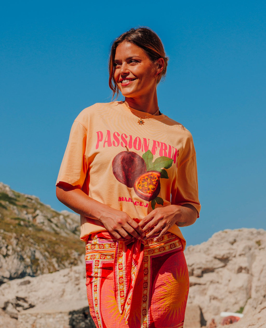 T-shirt oversize avec print PASSION FRUIT devant
